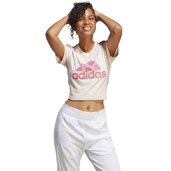 Koszulka damska adidas Loungewear Essentials Logo Tee kremowa IB9455