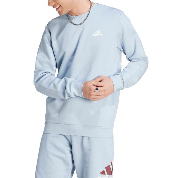 Bluza męska adidas Essentials Fleece Sweatshirt jasnoniebieska IJ8891