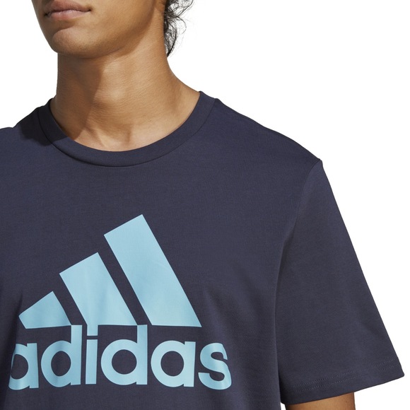 Koszulka męska adidas Essentials Single Jersey Big Logo Tee granatowa IC9354