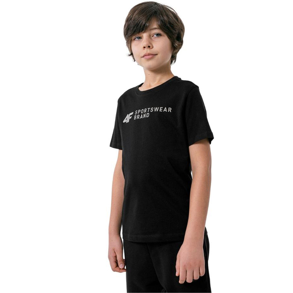 Koszulka dla chłopca 4F głęboka czerń HJZ22 JTSM003 20S