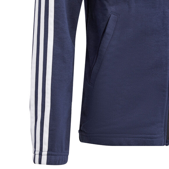 Bluza dla dzieci adidas Essentials 3-Stripes Full-Zip Hoodie granatowa IB1667