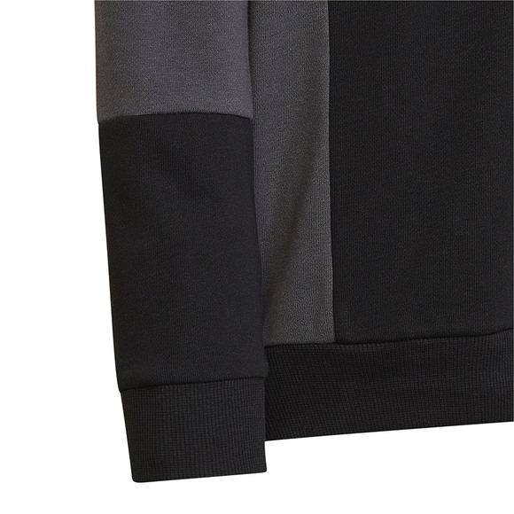 Bluza dla dzieci adidas Colourblock Hoodie szaro-czarna HN8563