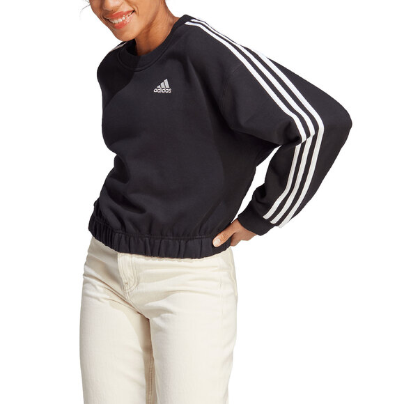 Bluza damska adidas Essentials 3-Stripes Crop czarna HR4926