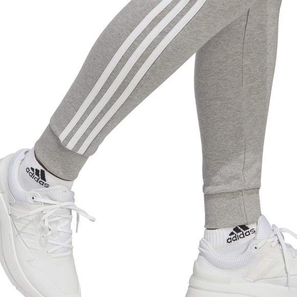Spodnie damskie adidas Essentials 3-Stripes French Terry Cuffed szare IC9922