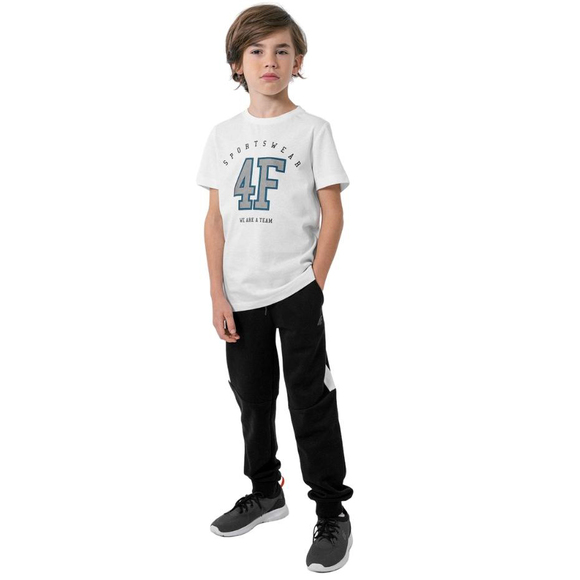 Koszulka dla chłopca 4F biała HJZ22 JTSM008 10S