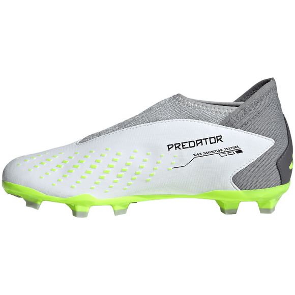 Buty piłkarskie dla dzieci adidas Predator Accuracy.3 Laceless FG biało-szare IF2265