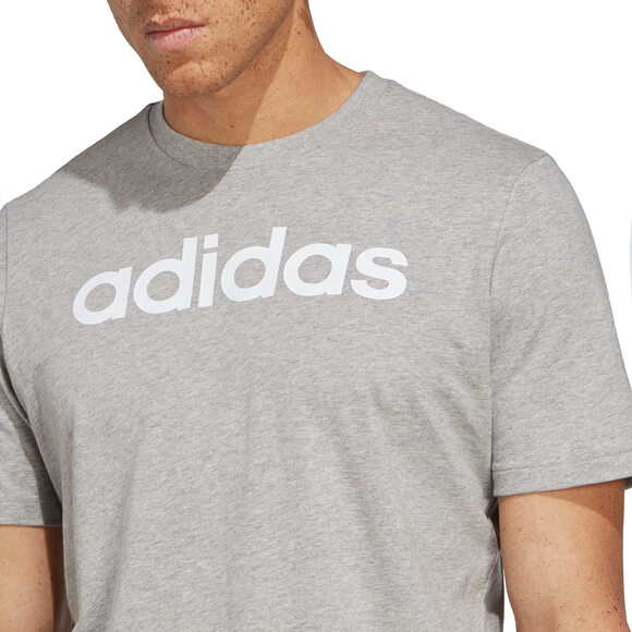 Koszulka męska adidas Essentials Single Jersey Linear Embroidered Logo Tee szara IC9277