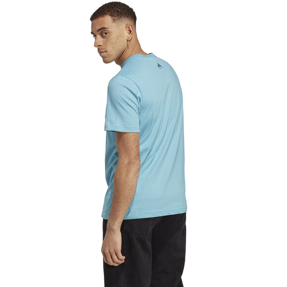 Koszulka męska adidas Essentials Single Jersey Linear Embroidered Logo Tee błękitna IC9287