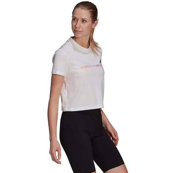Koszulka damska adidas Gradient Logo Cropped T-Shirt biała GM5577