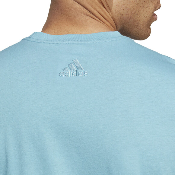 Koszulka męska adidas Essentials Single Jersey Linear Embroidered Logo Tee błękitna IC9287