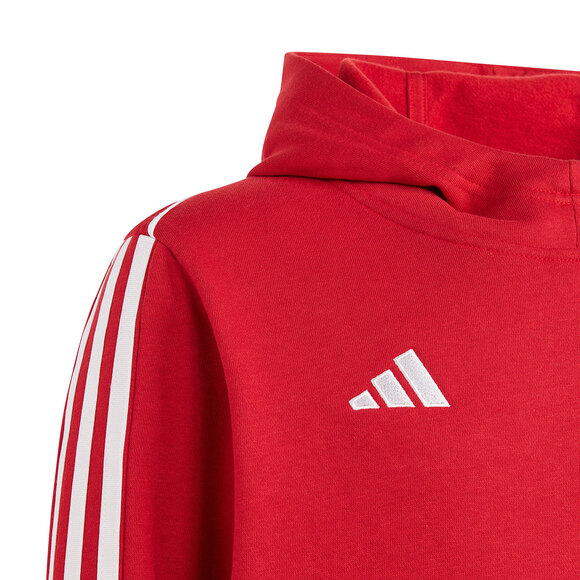 Bluza dla dzieci adidas Tiro 23 League Sweat Hoodie czerwono-biała HS3607