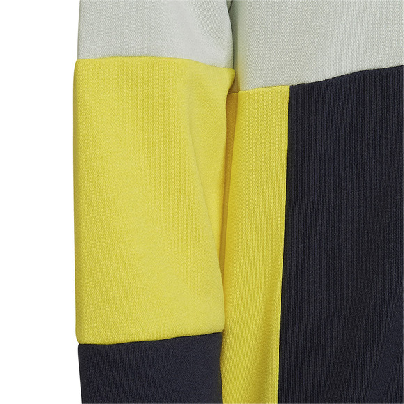 Bluza dla dzieci adidas Colourblock Hoodie szaro-żółto-czarna HN8567