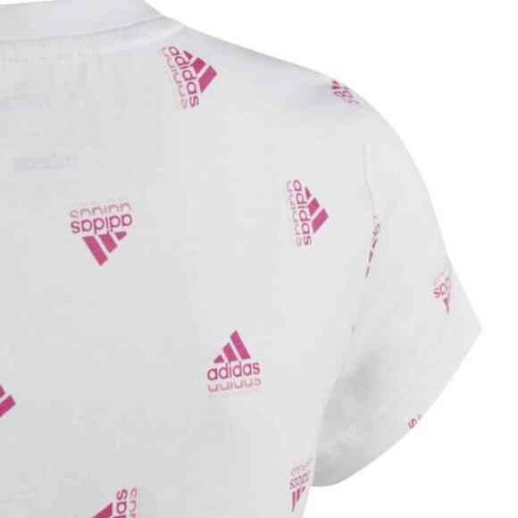 Koszulka dla dzieci adidas Brand Love Print Cotton Tee biała IB8918