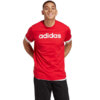Koszulka męska adidas Essentials Single Jersey Linear Embroidered Logo czerwona IC9278