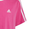 Koszulka dla dzieci adidas Essentials 3-Stripes Cotton Loose Fit Boyfriend Tee różowa IC3639