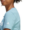 Koszulka damska adidas Loungewear Essentials Slim Logo Tee błękitna IC0629