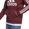 Bluza męska adidas Essentials Fleece 3-Stripes Logo Hoodie bordowa H47057