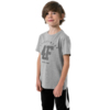 Koszulka dla chłopca 4F chłodny jasny szary melanż HJZ22 JTSM008 27M