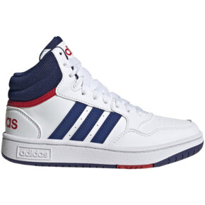 Buty dla dzieci adidas Hoops Mid biało-niebieskie GZ9647