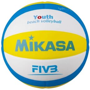 Piłka siatkowa plażowa Mikasa SBV żółto-niebiesko-biała