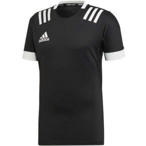 Koszulka do rugby męska adidas TW 3S Jersey F czarno-biała DY8502