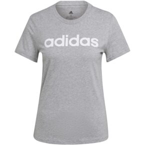 Koszulka damska adidas Loungwear Essentials Slim Logo szara HL2053