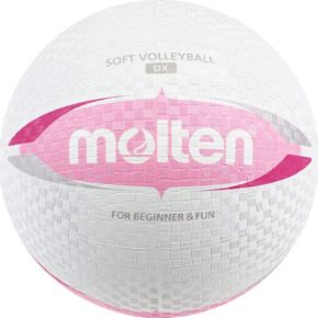 Piłka siatkowa Molten gumowa biało-różowa S2V1550-WP