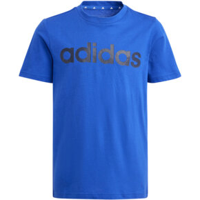 Koszulka dla dzieci adidas Essentials Linear Logo Cotton Tee niebieska IB4090