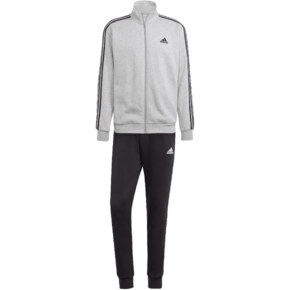 Dres męski adidas Basic 3-Stripes Fleece szaro-czarny IA3073