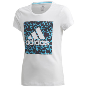Koszulka dla dzieci adidas G a.r. Gfx Tee biało-niebieska GE0500
