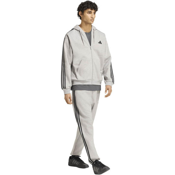 Spodnie męskie adidas Essentials 3-Stripes Fleece Tapered Cuffed szare KY4127