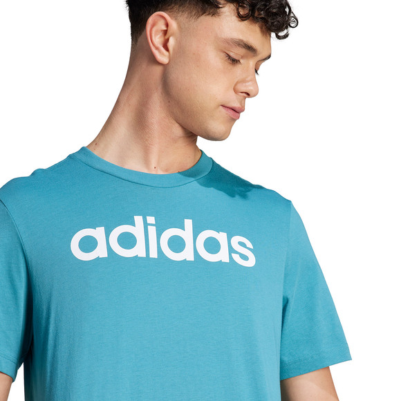 Koszulka męska adidas Essentials Single Jersey Linear Embroidered Logo Tee jasnoniebieska IJ8655