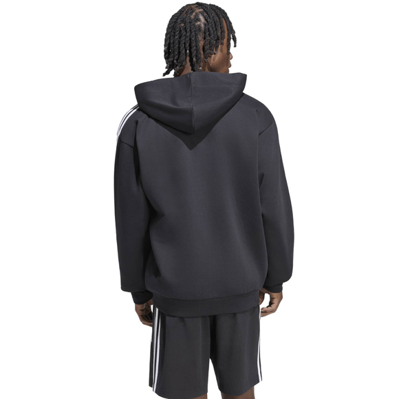 Bluza męska adidas Essentials 3-Stripes Fleece Full-Zip Hoodie czarna KY6559