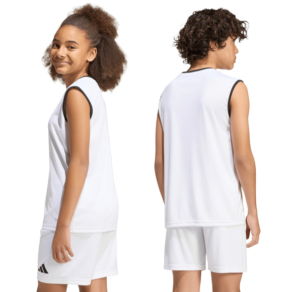 Koszulka dla dzieci adidas Entrada 26 Sleeveless Jersey biała KB3935