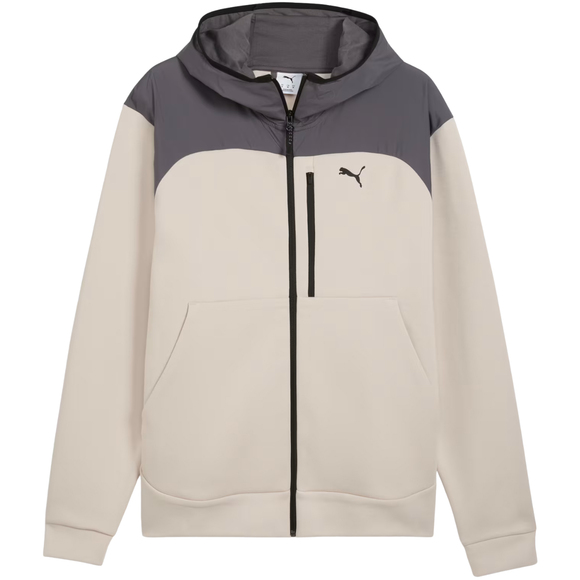 Bluza męska Puma Tech Material Mix Full-Zip Hoodie beżowa 694490 82