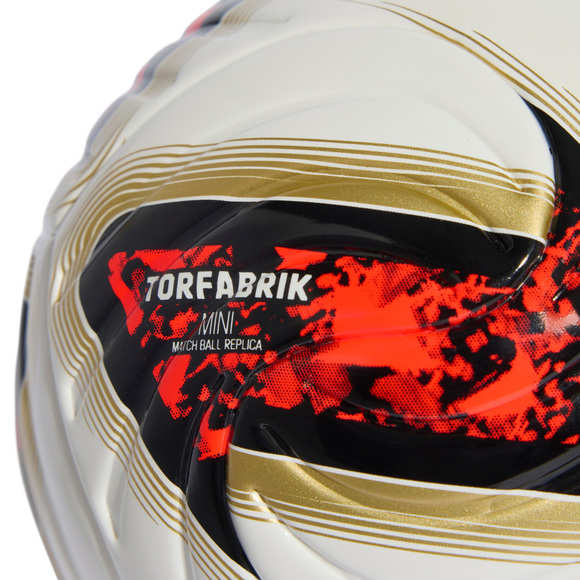 Piłka nożna adidas Bundesliga 26/27 Torfabrik Mini biało-pomarańczowo-złota KG6039