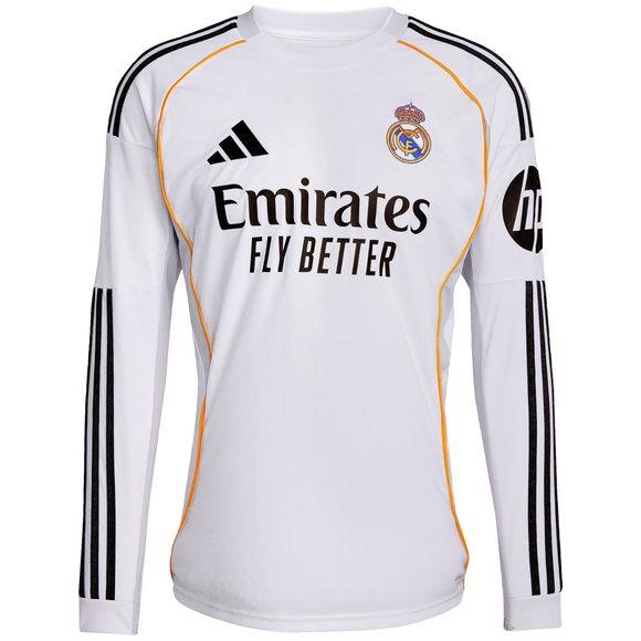 Koszulka męska adidas Real Madrid 25/26 Long Sleeve Home biała JN8884