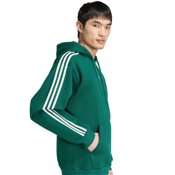 Bluza męska adidas Essentials 3-Stripes Fleece Hoodie zielona KZ1413