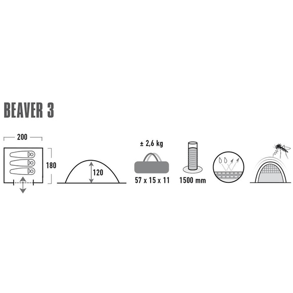 Namiot High Peak Beaver 3 czarny 10320