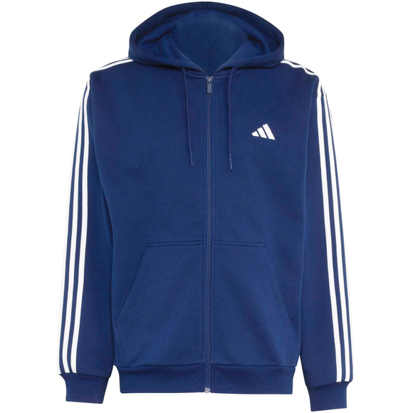 Bluza męska adidas Essentials 3-Stripes Fleece Full-Zip Hoodie granatowa KY4144