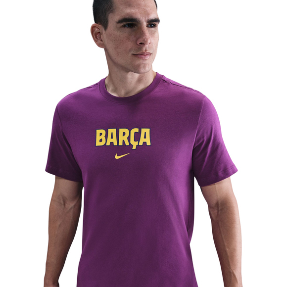 Koszulka męska Nike FC Barcelona Wordmark Tee fioletowa HQ8406 595