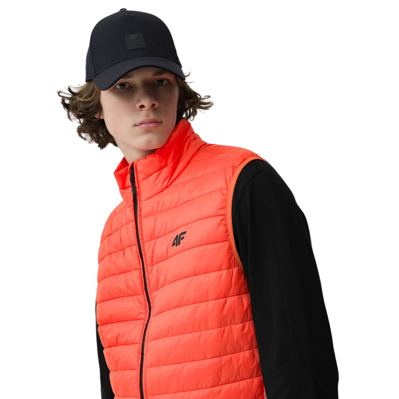 Kamizelka męska puchowa 4F pomarańczowa 4FSS23TDJAM082 70S