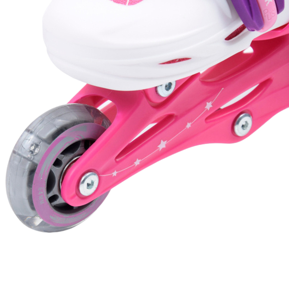 Zestaw łyżworolki Combo Monster,kask,kpl ochraniaczy,plecak Smj 30-33 różowy