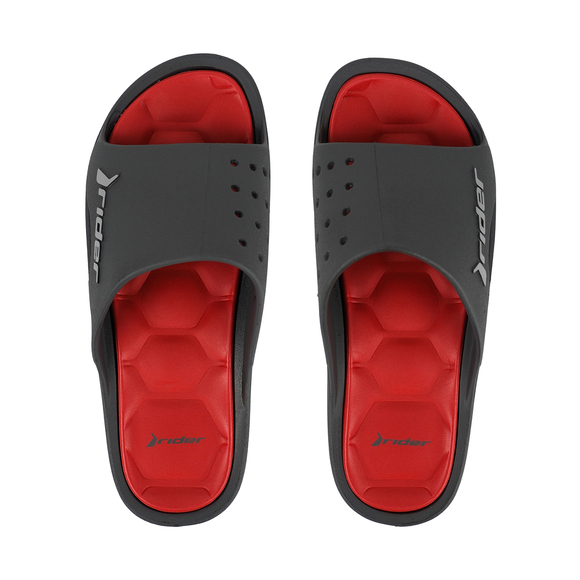 Klapki męskie Rider Bay XIV AD szaro-czerwone 83632-BM436