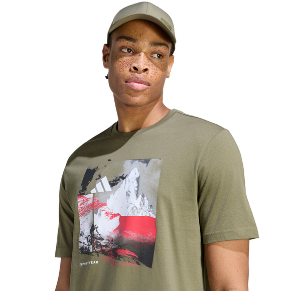Koszulka męska adidas Memories of Sport Outdoor Graphic khaki KC7098