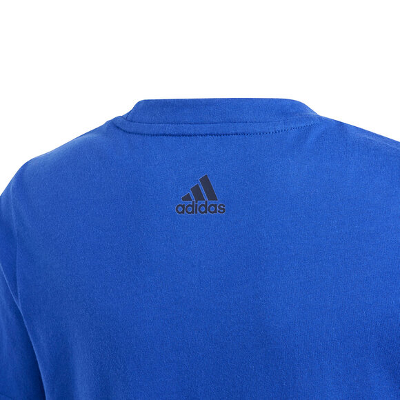 Koszulka dla dzieci adidas Essentials Linear Logo Cotton Tee niebieska IB4090