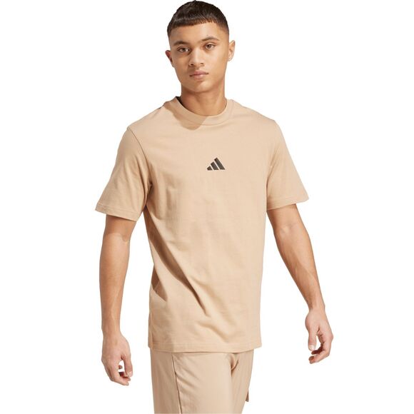 Koszulka męska adidas Essentials Small Logo Single Jersey beżowa JX5657
