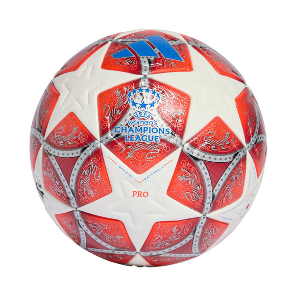 Piłka nożna adidas UCL Womens 25/26 Final Pro czerwono-biała JW1325