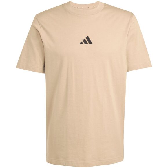 Koszulka męska adidas Essentials Small Logo Single Jersey beżowa JX5657