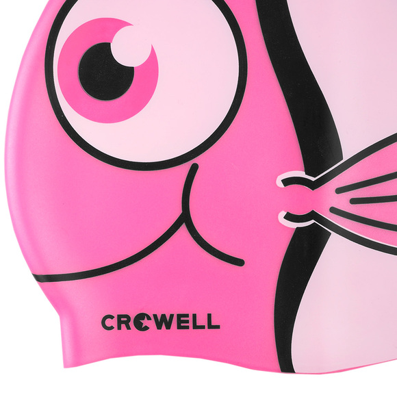 Czepek pływacki silikonowy dla dzieci Crowell Nemo Jr różowy 